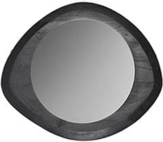 Spiegel - wandspiegel - organische vorm spiegel - zwart hout - by Mooss - 50 x 45 cm