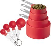 SwissBex Set de 8 cuillères doseuses pratiques rouges pour peser et mesurer avec précision