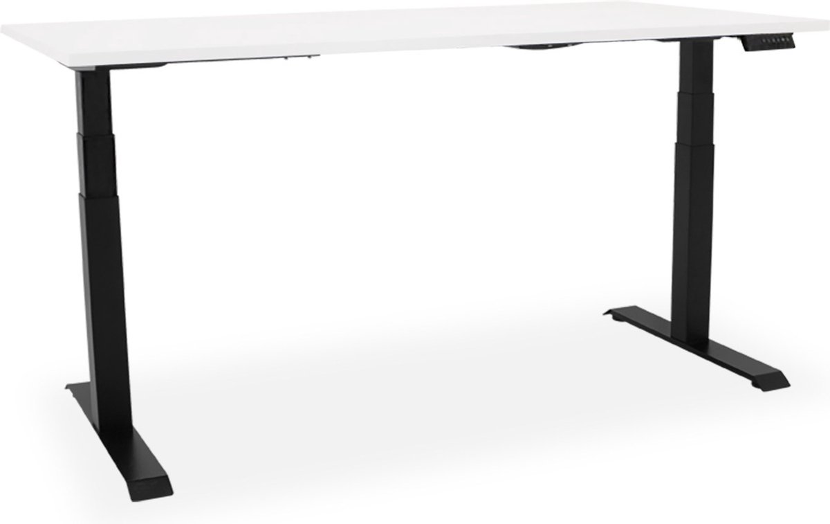 Officetopper Elektrisch zit-sta bureau Essential NPR - 180x80cm - wit/zwart
