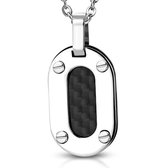 Montebello Ketting Aron - 316L Staal - Carbon - Tweezijdig - 28x17mm - 50cm