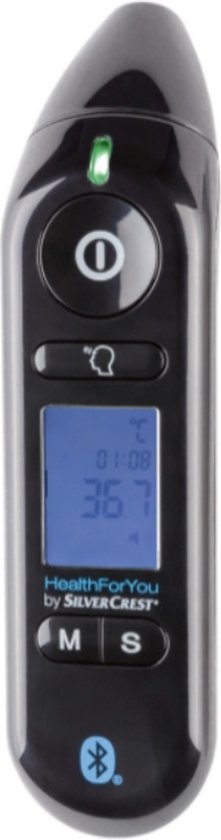 SILVERCREST® Multifunctionele thermometer - oorthermometer baby kind volwassenen - Thermometer met Bluetooth - voorhoofd thermometer - oorthermometer volwassenen kind baby - koorts thermometer lichaam - thermometer baby - thermometer oor