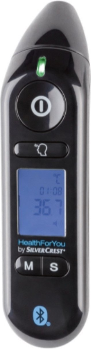 Bol.com SILVERCREST® Multifunctionele thermometer - oorthermometer baby kind volwassenen - Thermometer met Bluetooth - voorhoofd... aanbieding