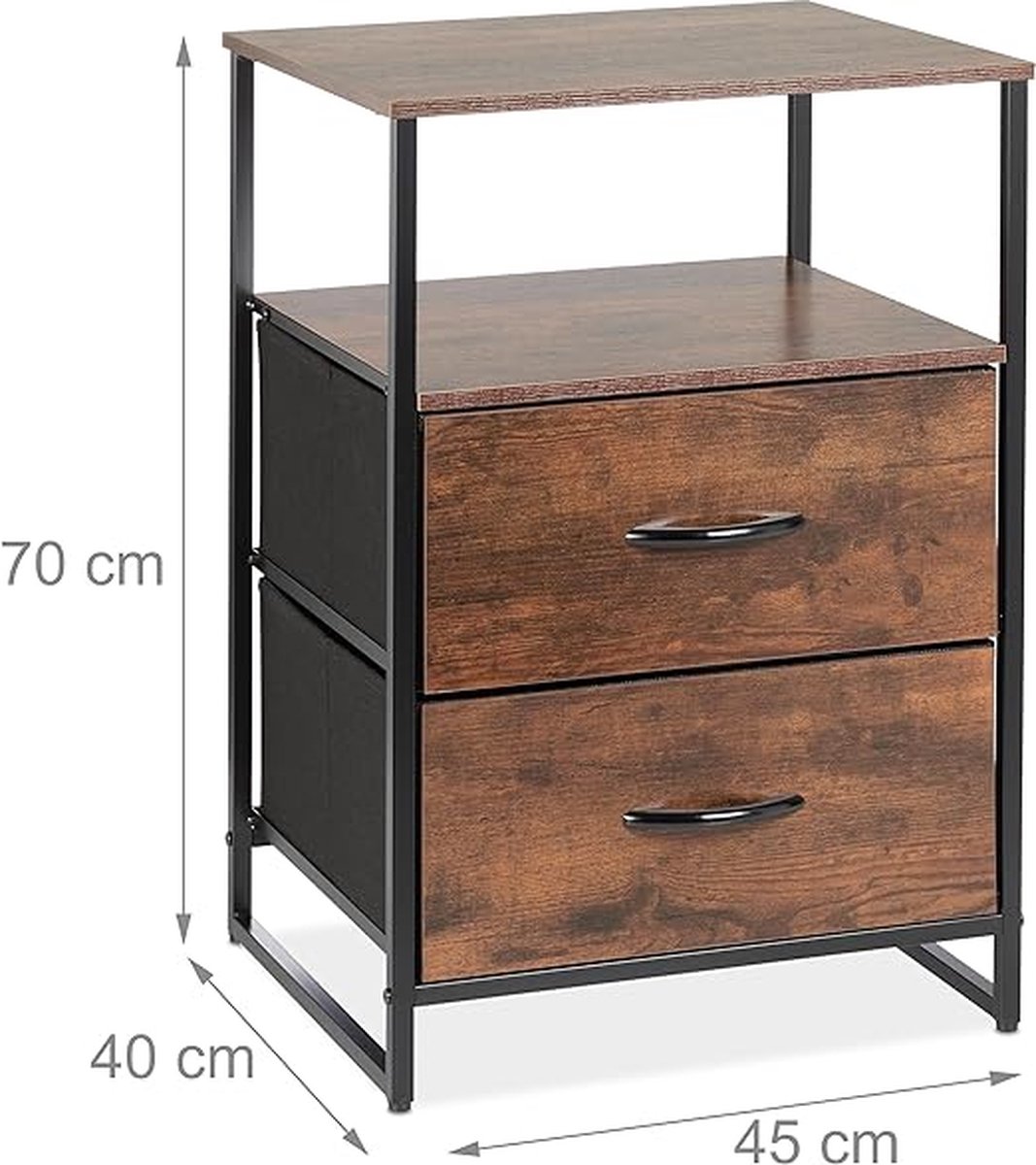 MÖBELPARTNER Smash Nachttisch anthrazit 40,3 x 33,1 x 53,2 cm, 1 St. >> büroshop24