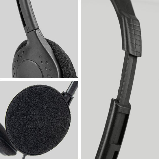 QY Koptelefoon stereo headset - compact en opvouwbaar - zwart - QY