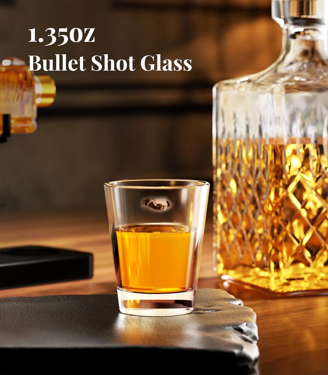 Carafe à Whisky En Forme De Pistolet Avec Verres – Cadeau Original Pour Homme, Papa, Mari Ou Grand-père
