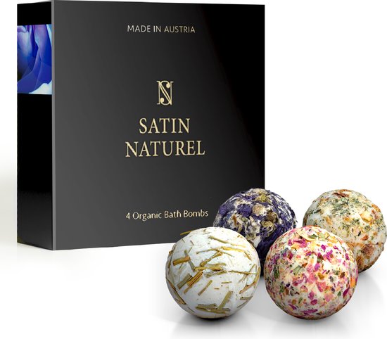 Satin Naturel Geschenkset voor Vrouwen - Luxe Bruisballen