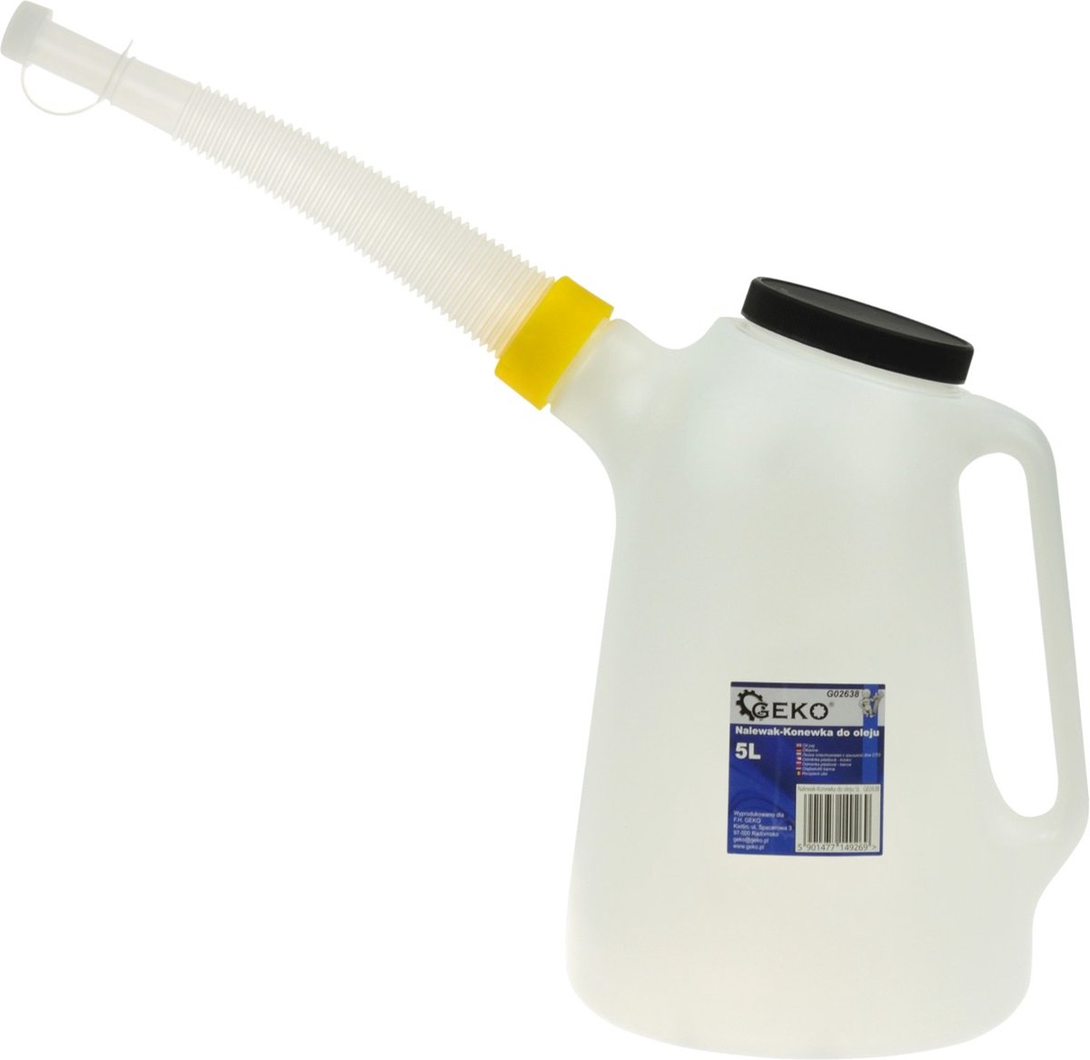 Olie-/ vloeistofkan met schenktuit - 5 Liter inhoud - GEKO