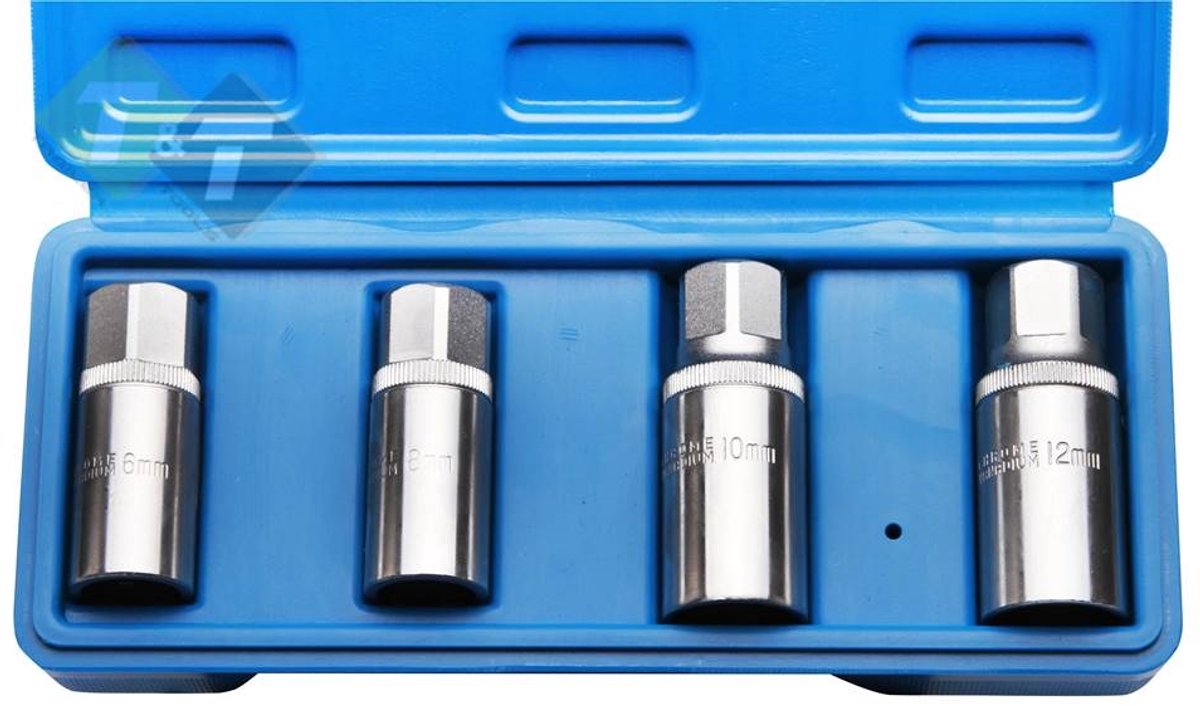 Draadeinden uitdraaierset, 4 delig, 6, 8, 10 en 12mm