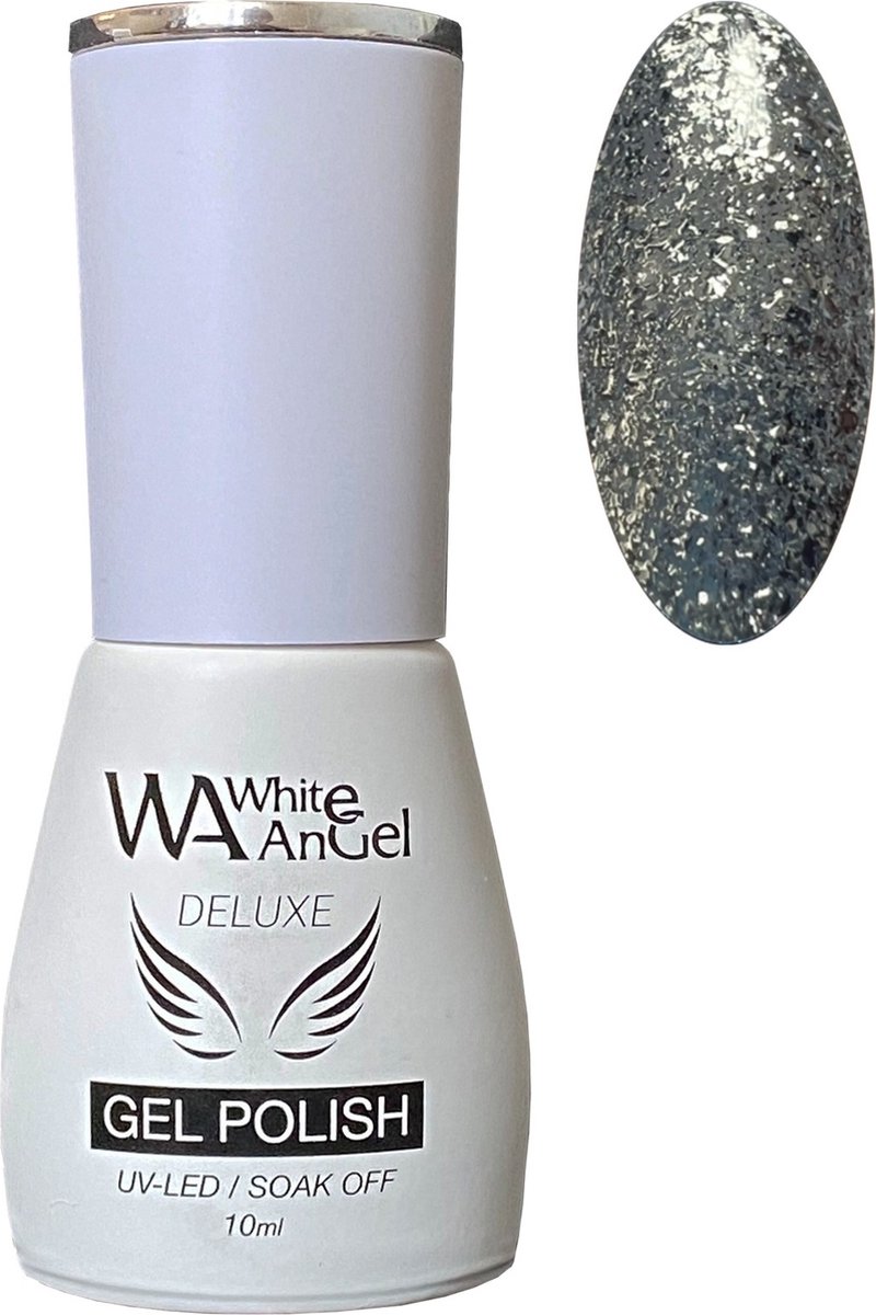 Gellex White Angel Deluxe Gel Polish (350) Silver Star 10ml Gellak Gel nagellak Shellac Gel nagels Gel Nails