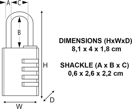 Master Lock 604EURD Cadenas à Combinaison à 4 Chiffres en