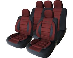 Universele stoelhoezen auto - PREMIUM - Zwart/Rood - Stoelhoes voor in de auto - Complete set - Stoelhoezenset