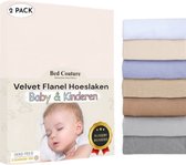 d Couture Velvet Flanel Kinder Hoeslaken - 100% Katoen Extra zacht en Warm - Junior - 70x140 Cm - Ecru
