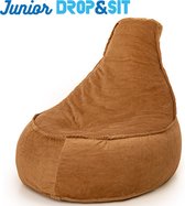 Drop & Sit Chair Beanbag Rib Tissu – Cognac – 100 Litres – Pour Intérieur