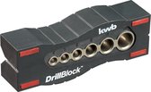 kwb boorhulp / boormal Ø 44899 mm DrillBlock voor haaks / recht en nauwkeurig boren op vlakken, ronde materialen en randen inclusief grippunten