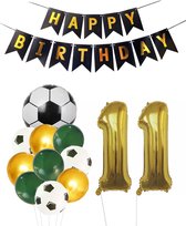 Cijfer Ballon 11 | Snoes Champions Voetbal Plus - Ballonnen Pakket | Groen en Goud