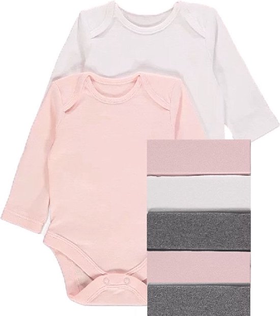 Tiny Baby 5 Pack Prematuur Rompertjes Longsleeves Maat 46 48 Gewicht 4 6 pond bol