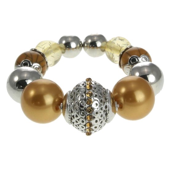 Bracelet Behave Stretch avec perles et perle décorative avec pierres