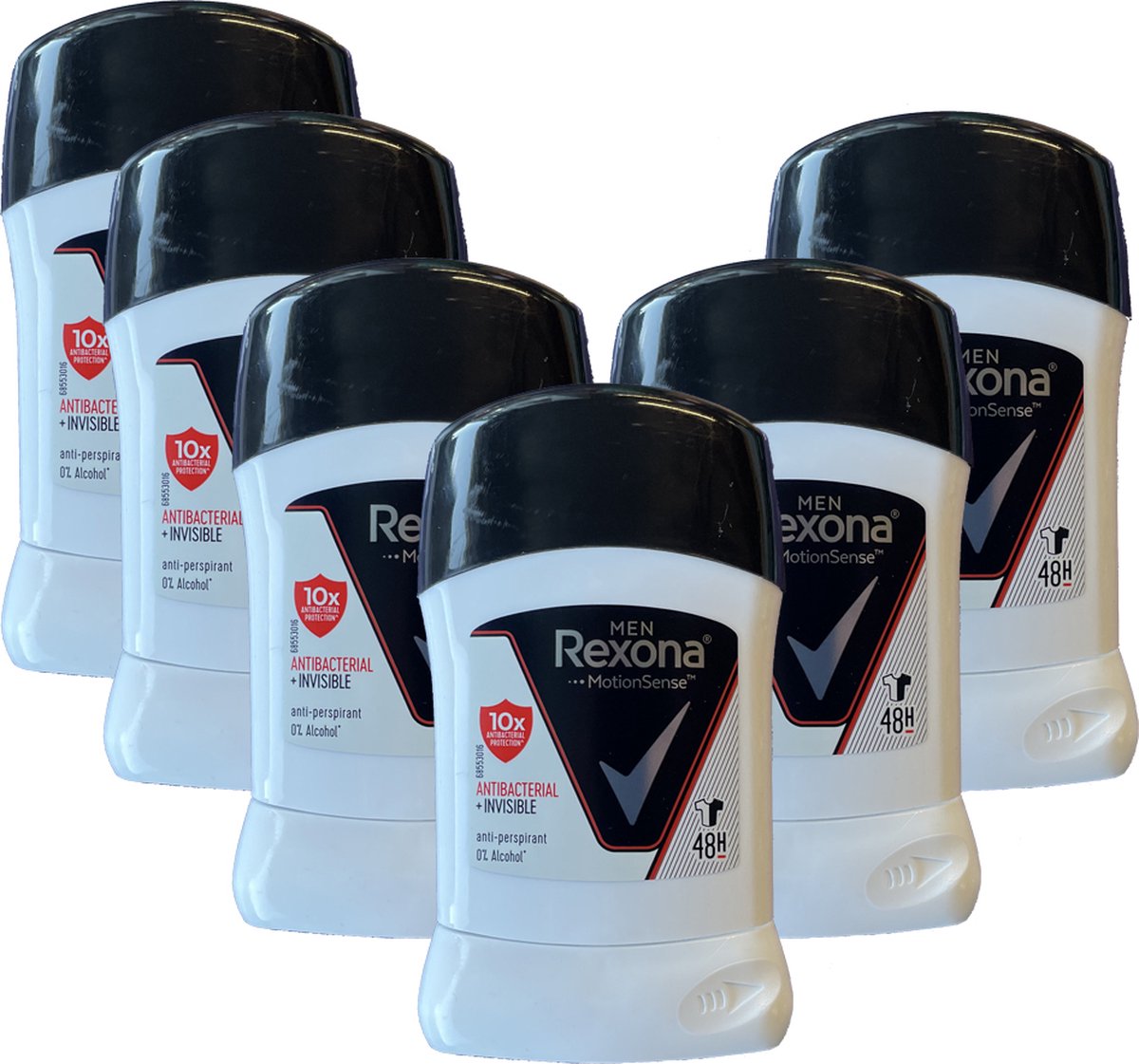 Goedkoopste Rexona Men MotionSense Deodorant Stick - Antibacterial Invisible - Anti-perspirant - 6 x 40 gr. (voordeelverpakking