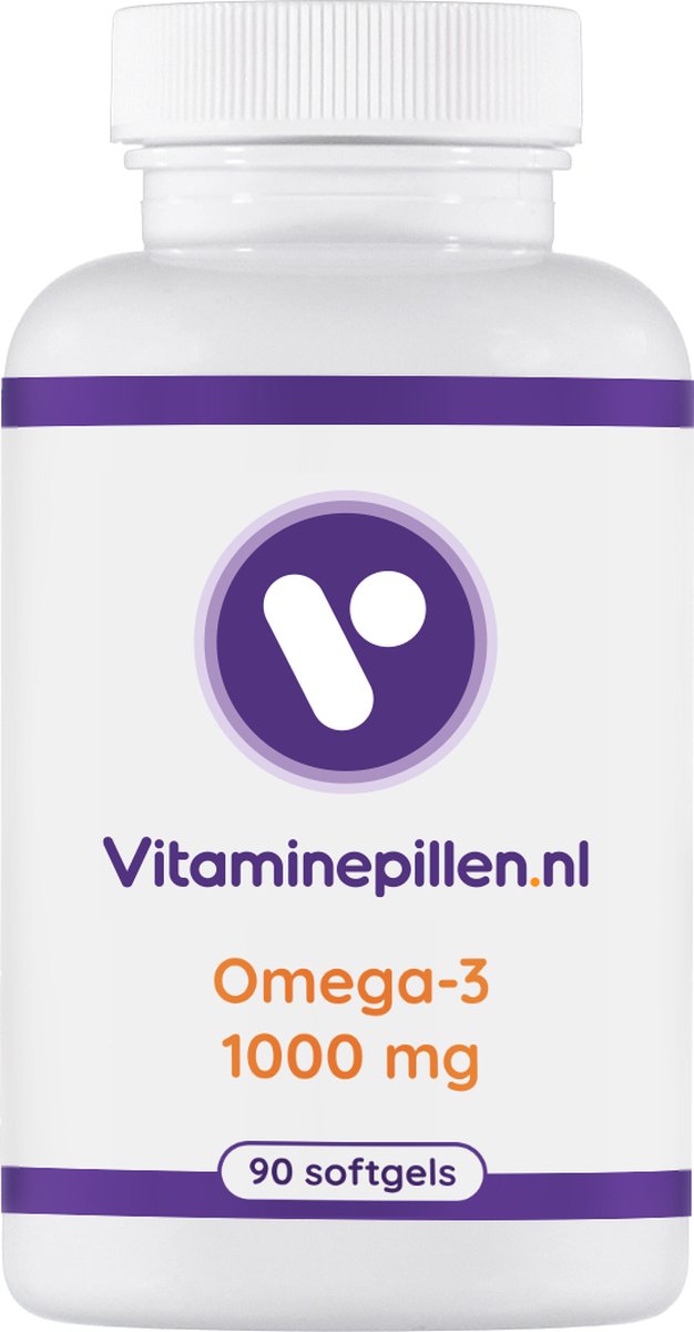 Goedkoopste Vitaminepillen.nl | Omega 3 (1000mg) - Softgels - 90 stuks - In de meest voorkomende EPA/DHA verhouding - Reguleert het cholesterol - en bloeddrukgehalte, ondersteunt het hart en bloedvaten - Moleculair gedistilleerde visolie, met 30 omega-3.