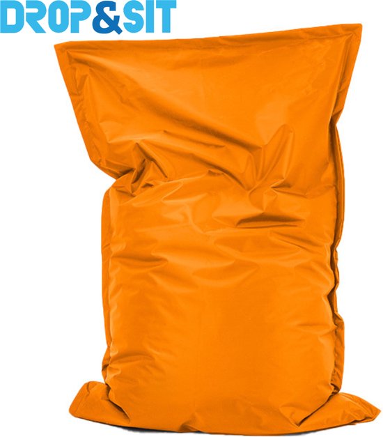 Drop & sit zitzak - Oranje - 100 x 150 cm - binnen en buiten