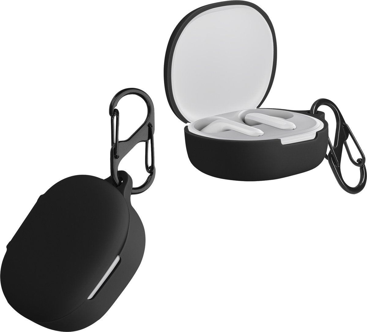 kwmobile cover voor oordopjes case - geschikt voor Xiaomi Redmi Buds 4 Lite - Trendy beschermhoes draadloze oordopjes in zwart