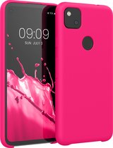 kwmobile telefoonhoesje geschikt voor Google Pixel 4a - Hoesje met siliconen coating - Smartphone case in neon roze