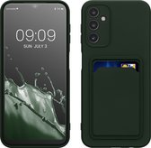 kwmobile coque de téléphone compatible avec Samsung Galaxy A14 5G - Coque avec porte-cartes - Coque en TPU vert foncé