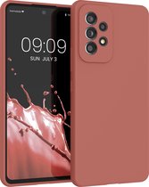 kwmobile telefoonhoesje geschikt voor Samsung Galaxy A53 5G - Hoesje met siliconen coating - Smartphone case in winter roze