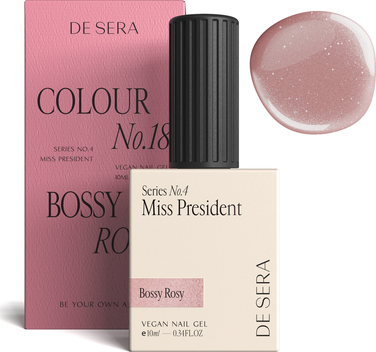 De Sera Gellak - Glitter Roze Gel Nagellak - 10ML - Colour No. 18 Bossy Rosy