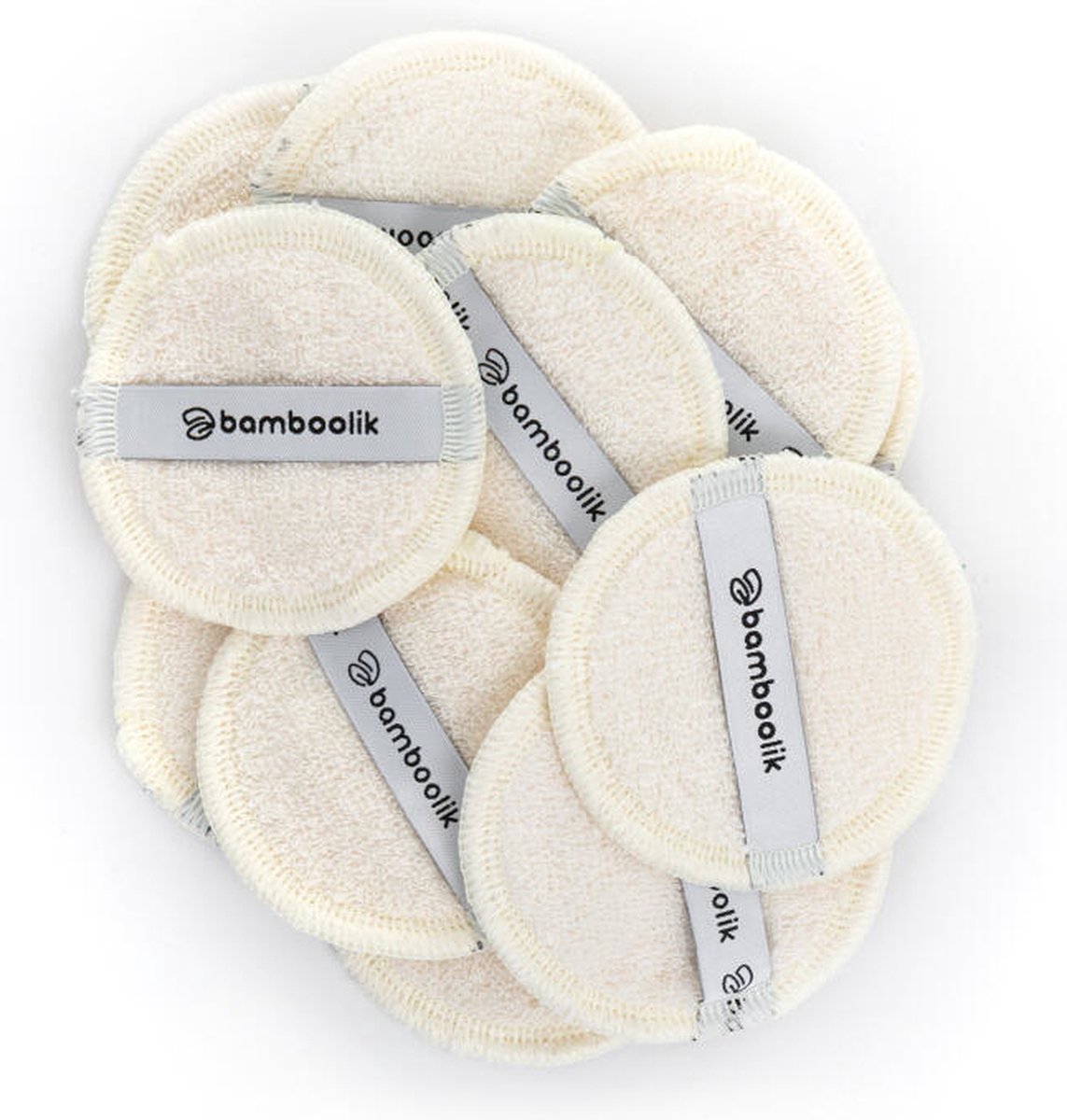 Bamboolik Biologisch Katoenen Reinigingspads - 10 Stuks + Waszakje - Wasbaar - Huidverzorging - Milieuvriendelijk