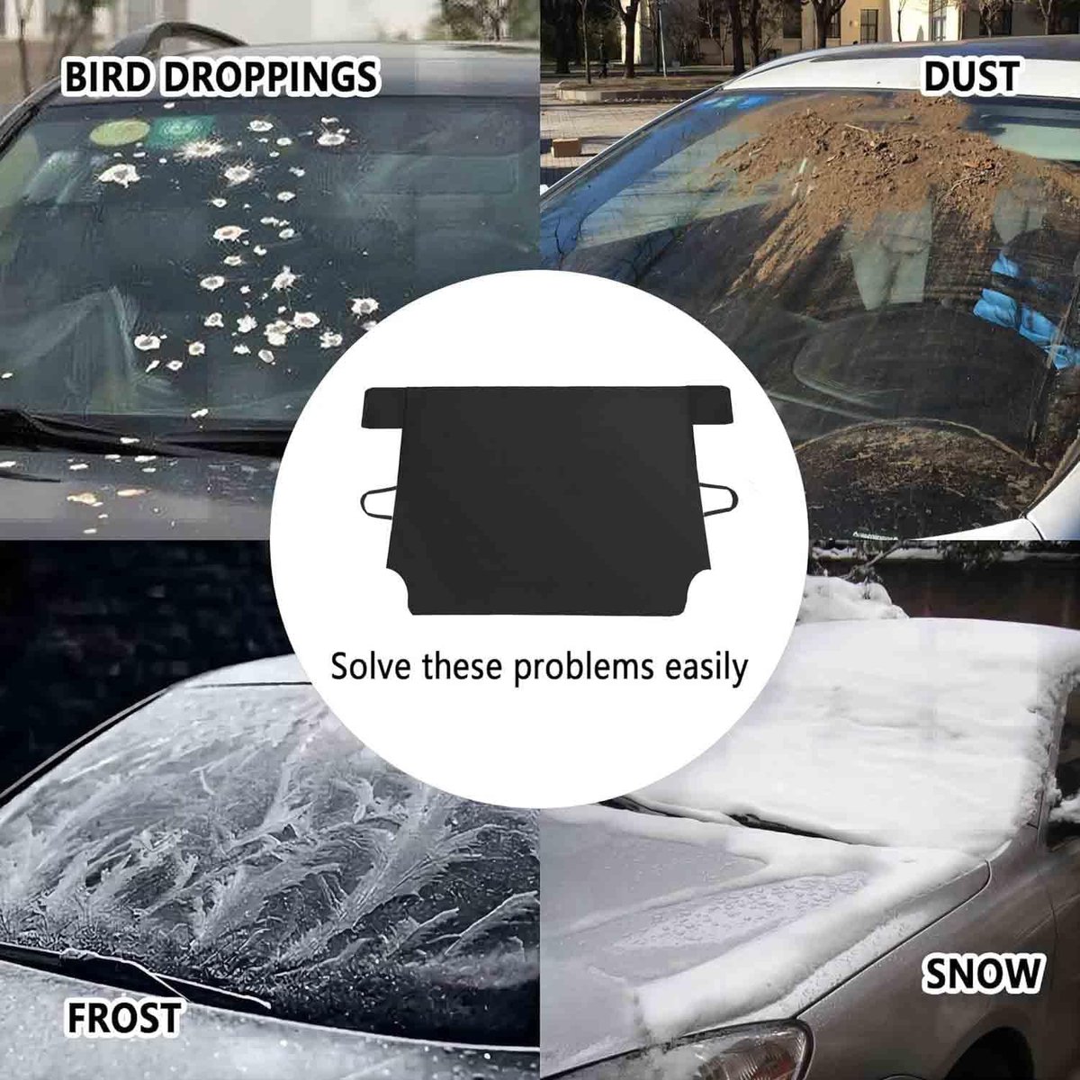 Voorruitafdekking, Zonwering Voor De Auto, Met Magneetbevestiging Opvouwbare Autoafdekking Uv Bescherming En Warmte Zonneklep Voor De Voorruit Van De Auto 230 X 150 Cm