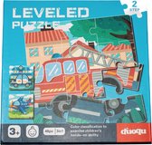 Magnetisch Puzzelboekje Hulpdiensten - 3-in-1 Puzzelboekje - Montessori Kinderpuzzel - 3 jaar of ouder - Brandweer - Politie - Vliegtuig - Puzzelniveau 2 - 48 puzzelstukjes