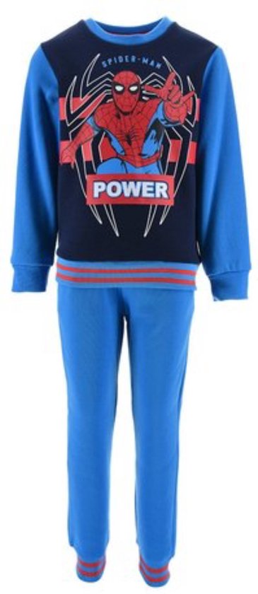 Set Marvel Spiderman / Costume de jogging / Costume de maison / Costume de loisirs - Blauw - Taille 110/116 (jusqu'à 6 ans)