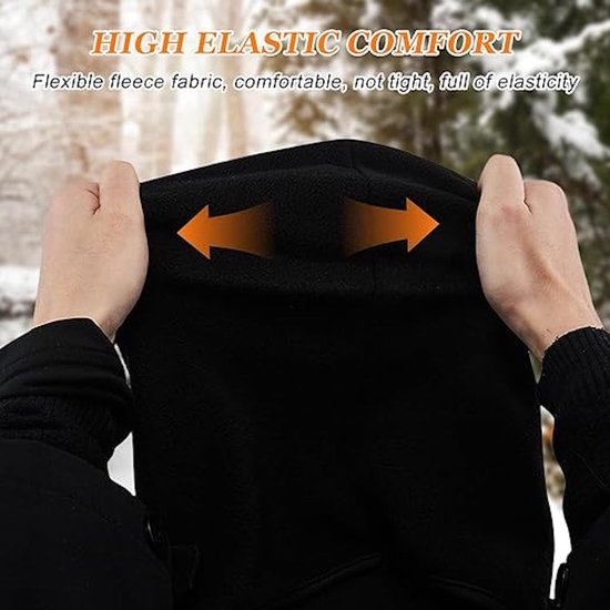 Cagoule Masque De Ski Hommes Femmes Moto Hiver Cyclisme Cache Cou Coupe-Vent Ski Noir Cache-Cou Masque Réfléchissante Coupe-Vent Anti-poussière Respirant Sports En Plein Air Tour De Cou Vélo