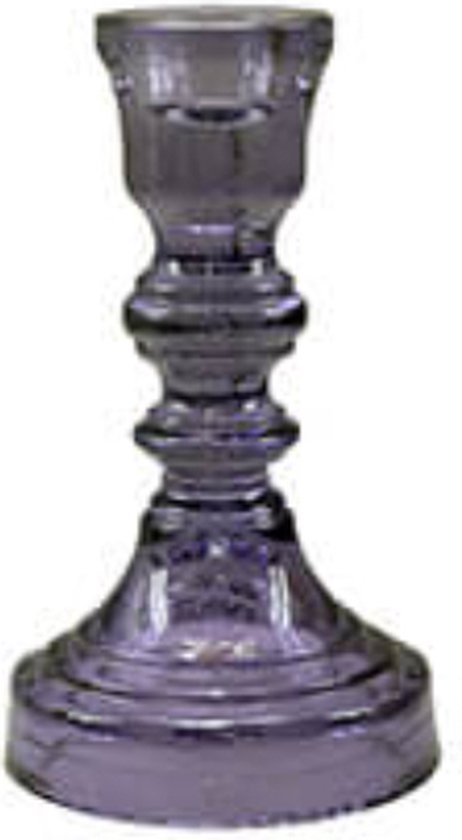 Kandelaars en kaarsenhouders - glazen kandelaar - kleurrijke kandelaar - paars - by Mooss - Hoog 15cm