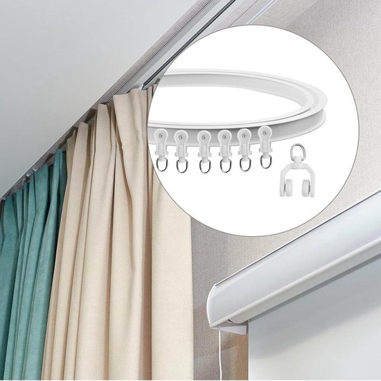 5 meter flexibele plafondgordijnrail, gebogen gordijnrail, plafondrail