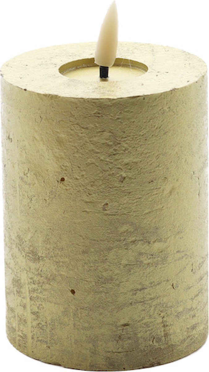 Mansion atmosphere led kaars metallic goud 10x10cm