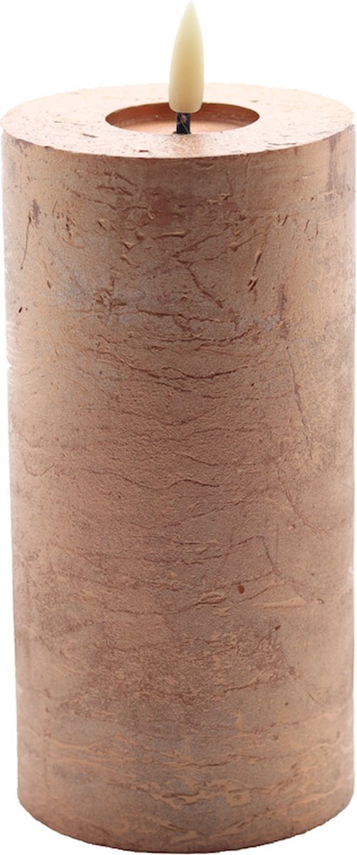 Mansion atmosphere led kaars rustic copper 15x7,5cm