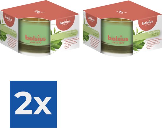 Bolsius Geurglas 50/80 True Scents Green Tea - Voordeelverpakking 2 stuks