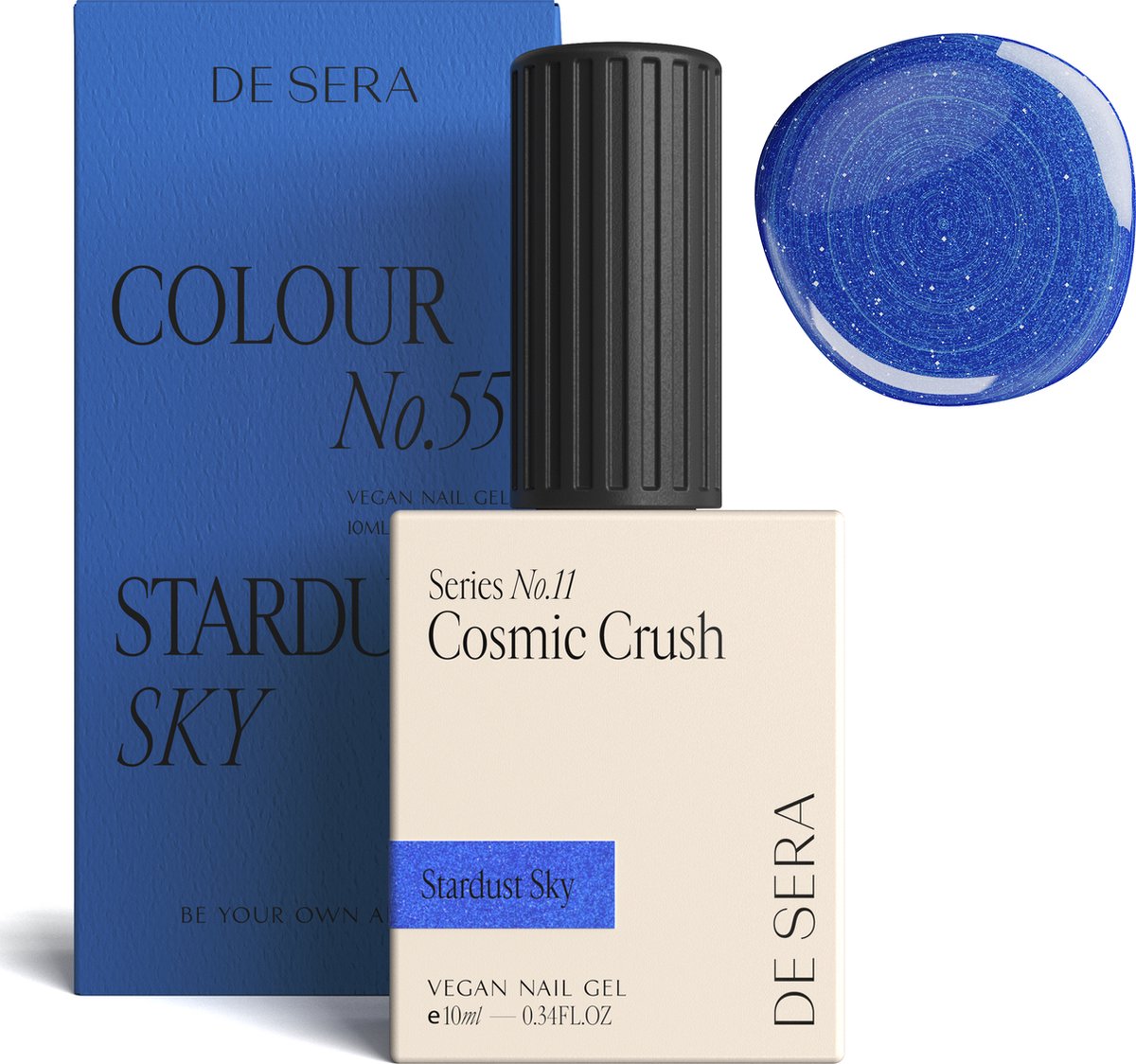 De Sera Gellak - Glitter Blauwe Gel Nagellak - Blauw - 10ML - Colour No. 55 Stardust Sky