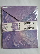 Geschenkdoos, Giftbox, holografisch, setje van 2, geschenkdoos, 18 x 21.cm, cadeauverpakking,lila/paars
