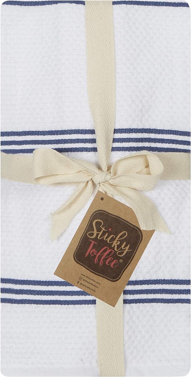 thumbnail: Sticky Toffee Katoenen Theedoeken Set Van 4 - Donkergroen, 40,6x71 Cm