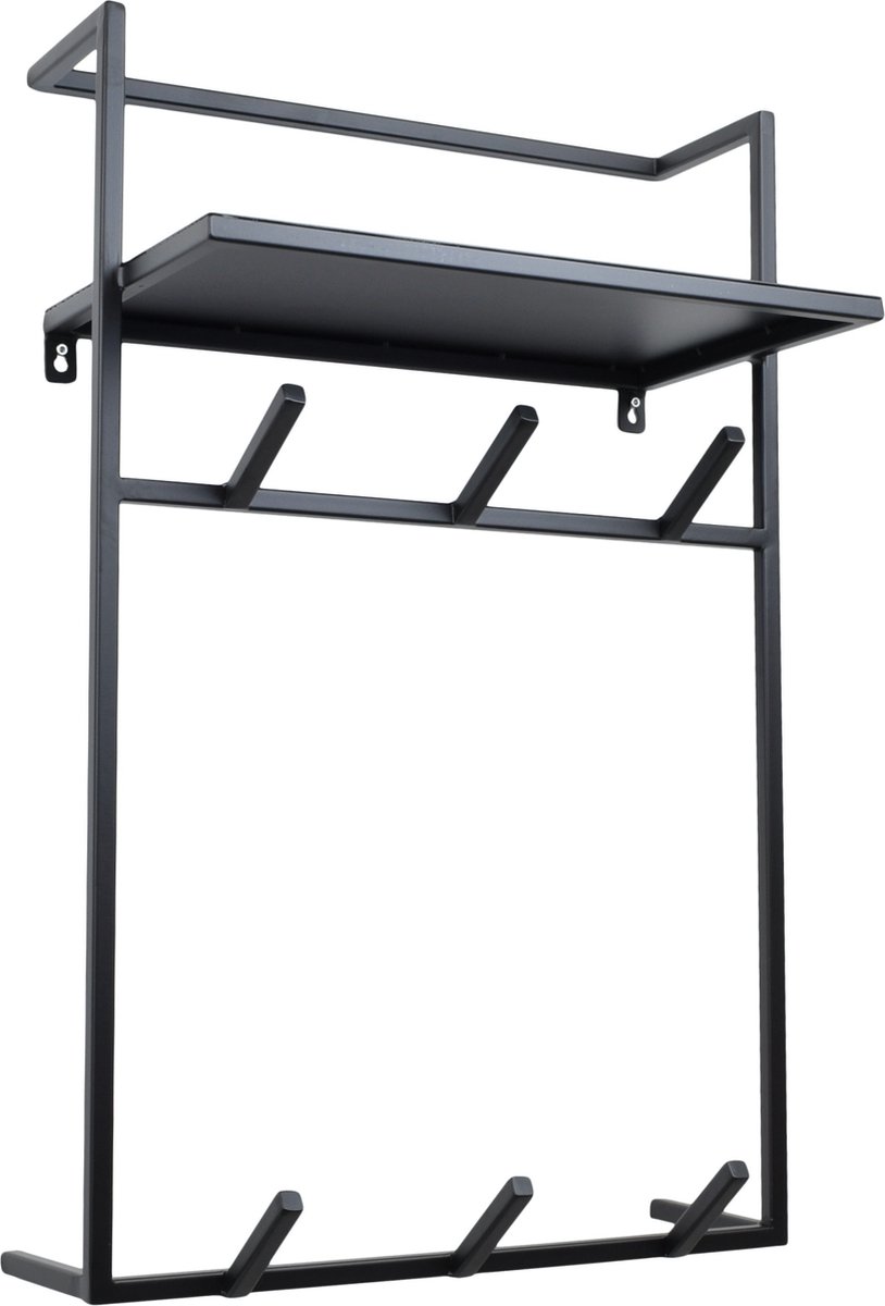 LOFT42 Fenn Wandkapstok - Metaal - Zwart - 80x51x30
