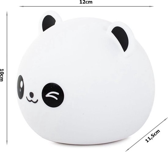 nachtlampje kinderen - kinderlampje - panda - 8 kleuren - oplaadbaar USB - Kindvriendelijk- nachtlampje baby - Kinderlamp - kerstcadeau van DreamyDots — afbeelding 4