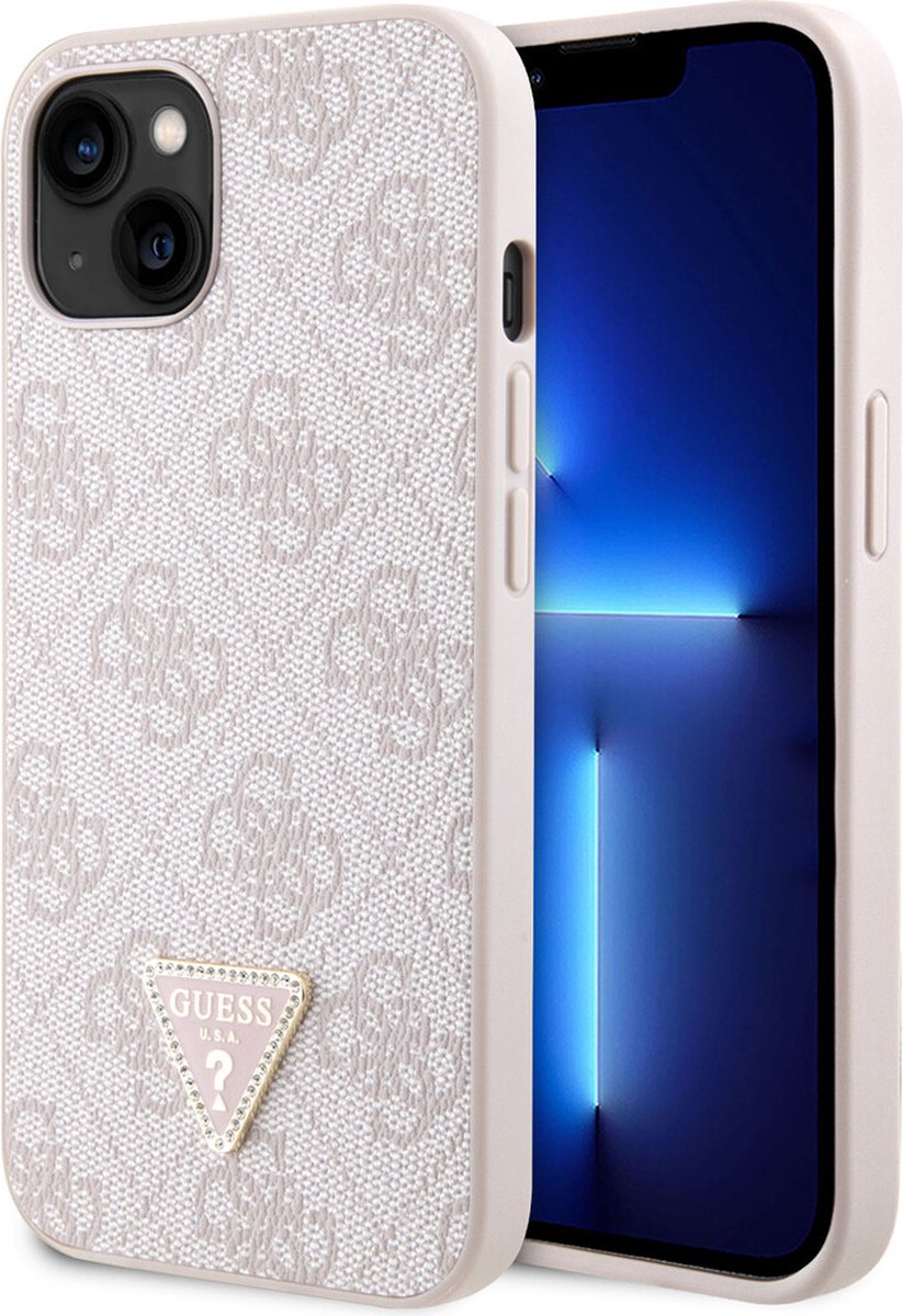 Guess 4G Triangle Logo Back Case - Geschikt voor Apple iPhone 15 (6.1") - Roze