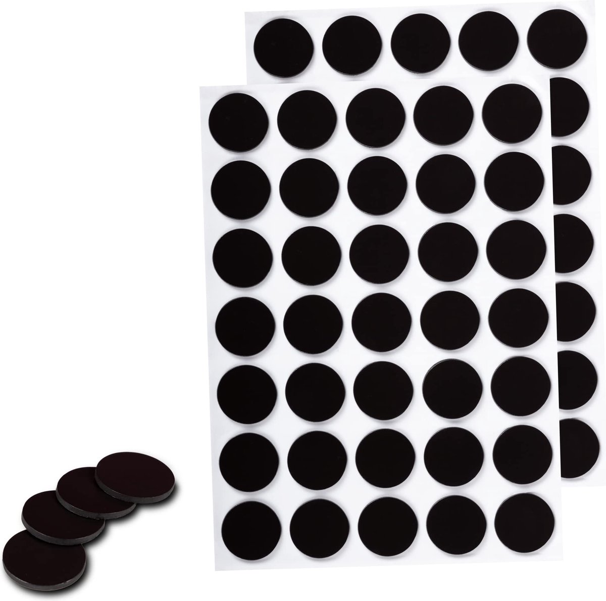 WINTEX Magneetplaatjes, set met 70 magneten, rond, extra sterk en zelfklevend, diameter 18 x 1,5 mm, zelfklevende mini-magneten om te plakken en te knutselen, zwart