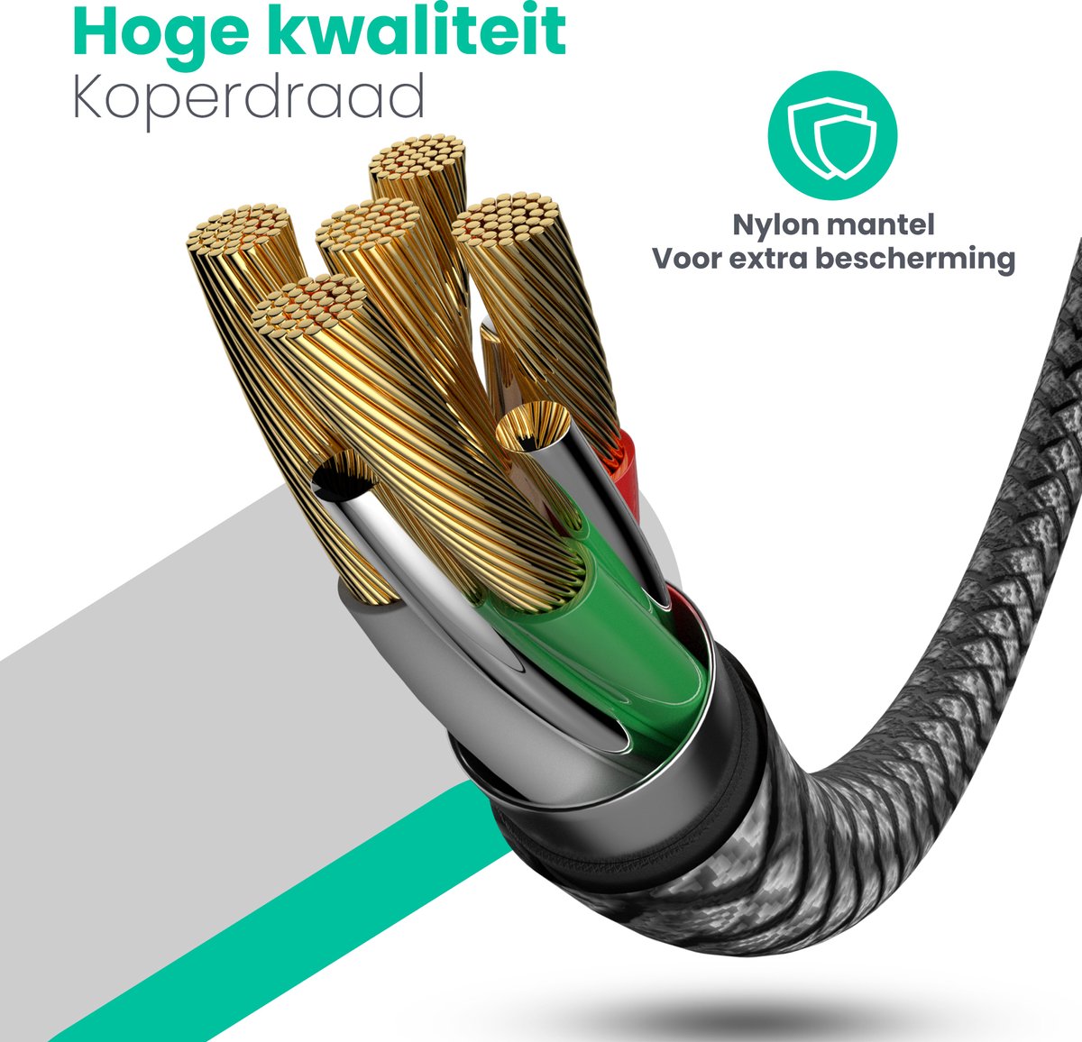 USB-kabel, Datakabel compatibel met Kobo Libra Colour, 3 meter
