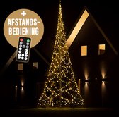 Éclairage de sapin de Noël sur mât de drapeau 600cm | 880 lumières LED Wit chaud | Télécommande | Éclairage de Noël pour extérieur / jardin de Lumedi | Cloche de fée