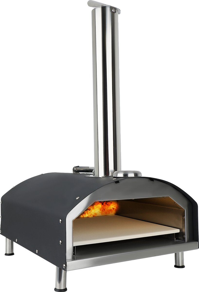 Burnic pizzaoven Messina voor buiten - houtpellets Gestookt - ø 33 cm - Draagbaar en Opvouwbaar - Tot 500°C