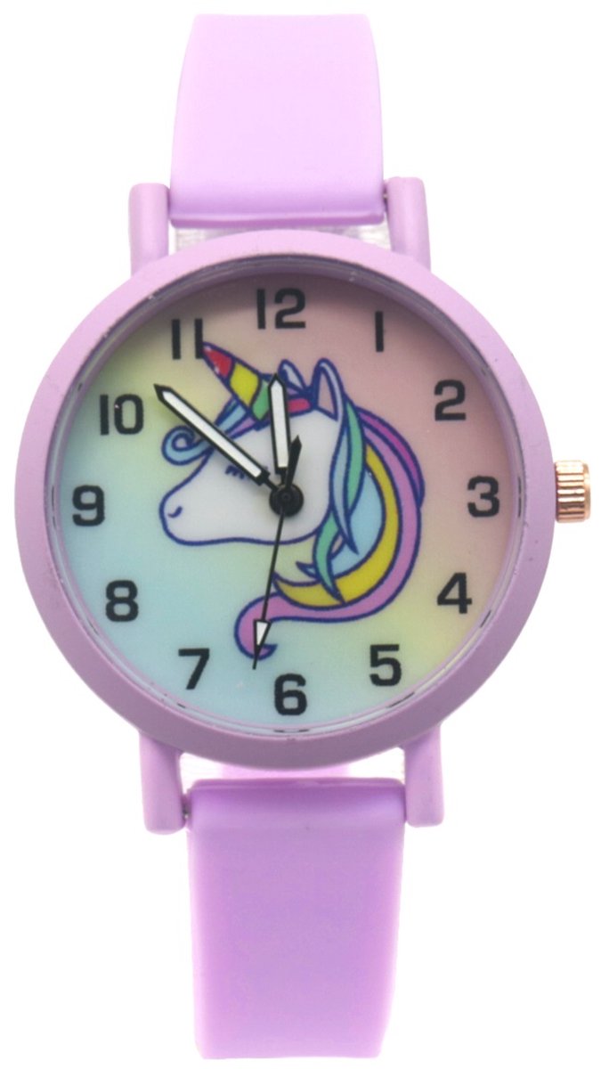 Horloge voor Kinderen - Eenhoorn - Kast 34 mm - Paars